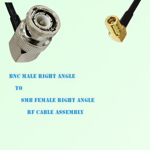 BNC Male Right Angle to SMB Female Right Angle RF Cable Assembly