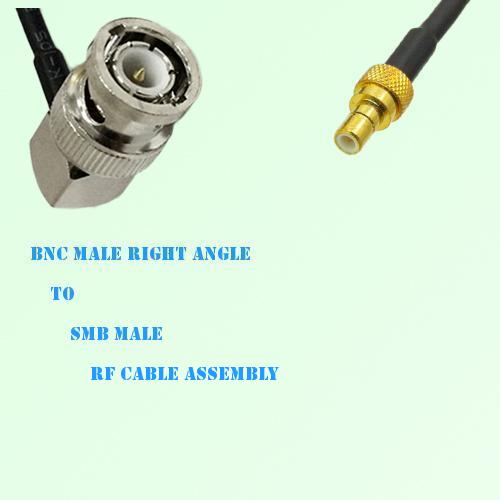 BNC Male Right Angle to SMB Male RF Cable Assembly