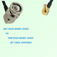BNC Male Right Angle to SMB Male Right Angle RF Cable Assembly