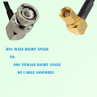 BNC Male Right Angle to SMC Female Right Angle RF Cable Assembly