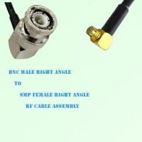 BNC Male Right Angle to SMP Female Right Angle RF Cable Assembly