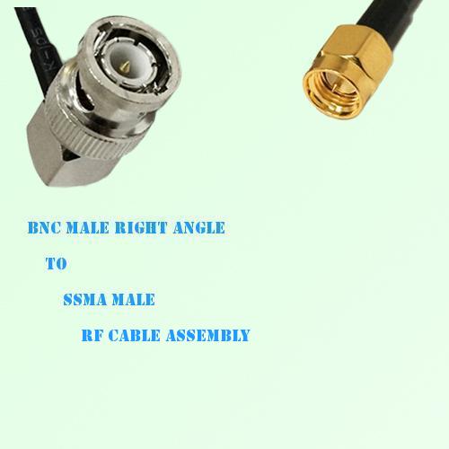 BNC Male Right Angle to SSMA Male RF Cable Assembly