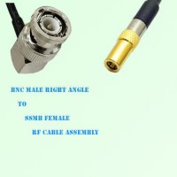 BNC Male Right Angle to SSMB Female RF Cable Assembly