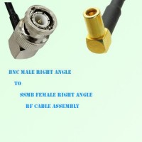 BNC Male Right Angle to SSMB Female Right Angle RF Cable Assembly