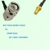 BNC Male Right Angle to SSMB Male RF Cable Assembly