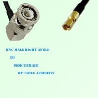 BNC Male Right Angle to SSMC Female RF Cable Assembly