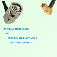 BNC Male Right Angle to SSMC Female Right Angle RF Cable Assembly