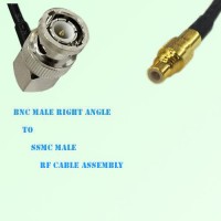 BNC Male Right Angle to SSMC Male RF Cable Assembly