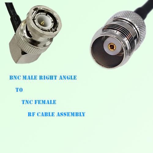 BNC Male Right Angle to TNC Female RF Cable Assembly