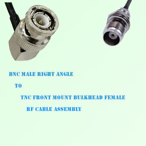 BNC Male R/A to TNC Front Mount Bulkhead Female RF Cable Assembly