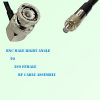 BNC Male Right Angle to TS9 Female RF Cable Assembly