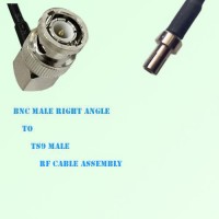 BNC Male Right Angle to TS9 Male RF Cable Assembly