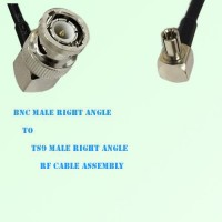 BNC Male Right Angle to TS9 Male Right Angle RF Cable Assembly