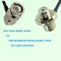 BNC Male R/A to UHF Bulkhead Female R/A RF Cable Assembly
