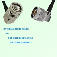 BNC Male Right Angle to UHF Male Right Angle RF Cable Assembly