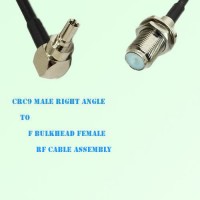 CRC9 Male Right Angle to F Bulkhead Female RF Cable Assembly