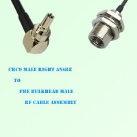 CRC9 Male Right Angle to FME Bulkhead Male RF Cable Assembly