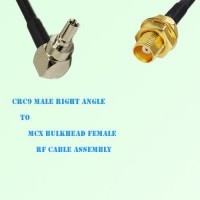 CRC9 Male Right Angle to MCX Bulkhead Female RF Cable Assembly