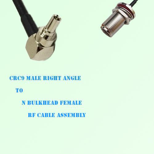 CRC9 Male Right Angle to N Bulkhead Female RF Cable Assembly