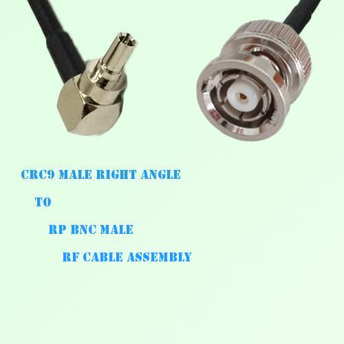 CRC9 Male Right Angle to RP BNC Male RF Cable Assembly