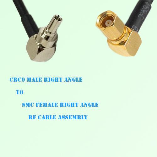 CRC9 Male Right Angle to SMC Female Right Angle RF Cable Assembly