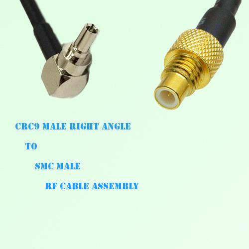 CRC9 Male Right Angle to SMC Male RF Cable Assembly