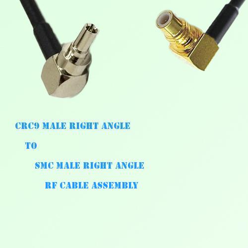 CRC9 Male Right Angle to SMC Male Right Angle RF Cable Assembly