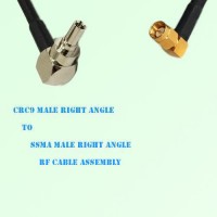 CRC9 Male Right Angle to SSMA Male Right Angle RF Cable Assembly
