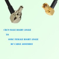 CRC9 Male Right Angle to SSMC Female Right Angle RF Cable Assembly