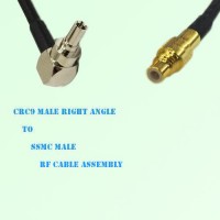 CRC9 Male Right Angle to SSMC Male RF Cable Assembly