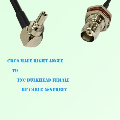CRC9 Male Right Angle to TNC Bulkhead Female RF Cable Assembly CRC9 Male Right Angle to TNC Bulkhead Female RF Cable Assembly
