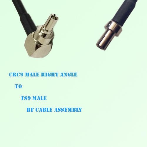 CRC9 Male Right Angle to TS9 Male RF Cable Assembly