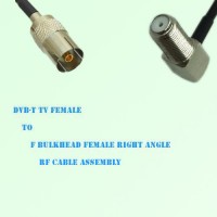 DVB-T TV Female to F Bulkhead Female Right Angle RF Cable Assembly