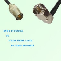 DVB-T TV Female to F Male Right Angle RF Cable Assembly