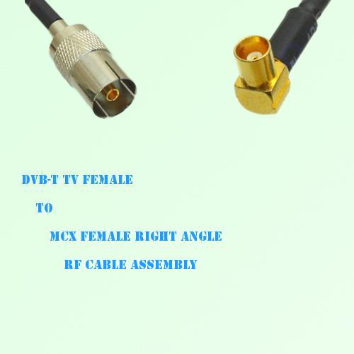 DVB-T TV Female to MCX Female Right Angle RF Cable Assembly