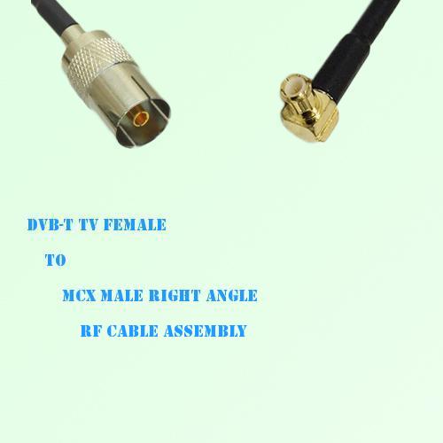 DVB-T TV Female to MCX Male Right Angle RF Cable Assembly