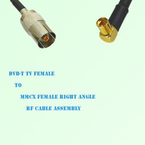 DVB-T TV Female to MMCX Female Right Angle RF Cable Assembly DVB-T TV Female to MMCX Female Right Angle RF Cable Assembly