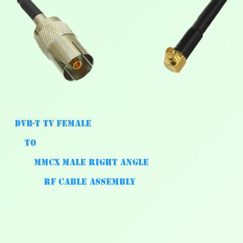 DVB-T TV Female to MMCX Male Right Angle RF Cable Assembly