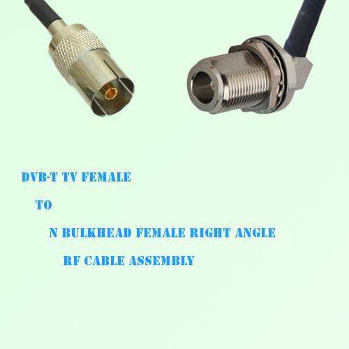 DVB-T TV Female to N Bulkhead Female Right Angle RF Cable Assembly