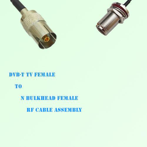DVB-T TV Female to N Bulkhead Female RF Cable Assembly