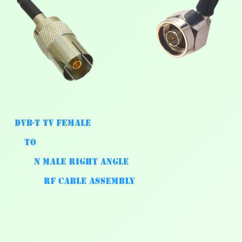 DVB-T TV Female to N Male Right Angle RF Cable Assembly