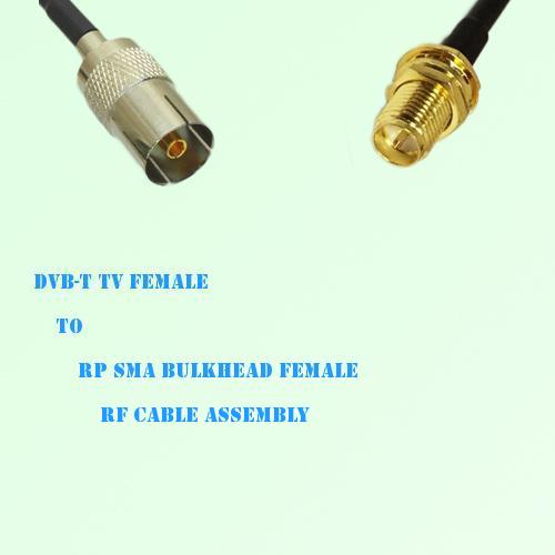 DVB-T TV Female to RP SMA Bulkhead Female RF Cable Assembly DVB-T TV Female to RP SMA Bulkhead Female RF Cable Assembly