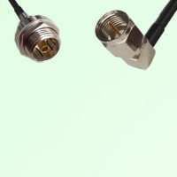 DVB-T TV Bulkhead Female to F Male Right Angle RF Cable Assembly