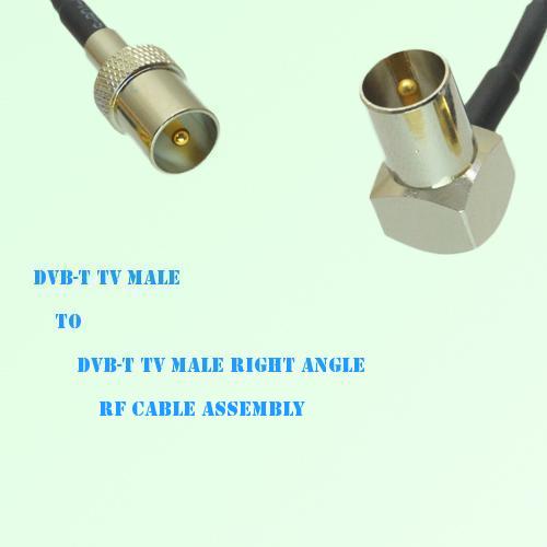DVB-T TV Male to DVB-T TV Male Right Angle RF Cable Assembly