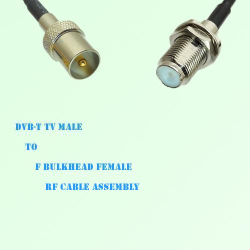 DVB-T TV Male to F Bulkhead Female RF Cable Assembly