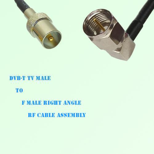 DVB-T TV Male to F Male Right Angle RF Cable Assembly