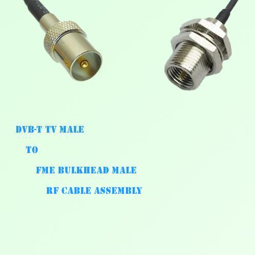 DVB-T TV Male to FME Bulkhead Male RF Cable Assembly