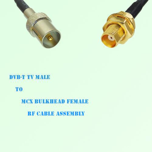 DVB-T TV Male to MCX Bulkhead Female RF Cable Assembly