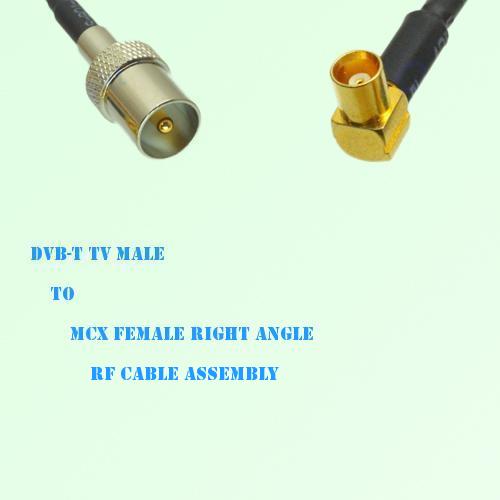 DVB-T TV Male to MCX Female Right Angle RF Cable Assembly
