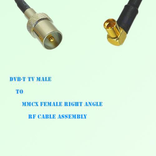 DVB-T TV Male to MMCX Female Right Angle RF Cable Assembly